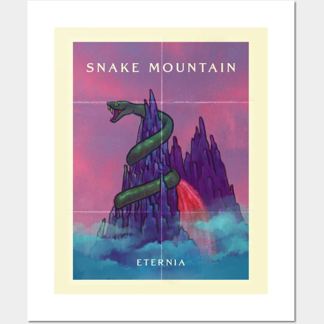 Snake Mountain, Enternia Travel Poster Wall Art by NeaandTheBeard